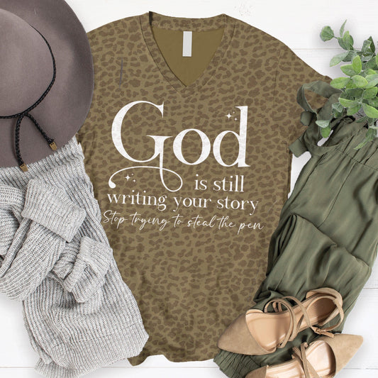 God is Writing Your Story V-Neck