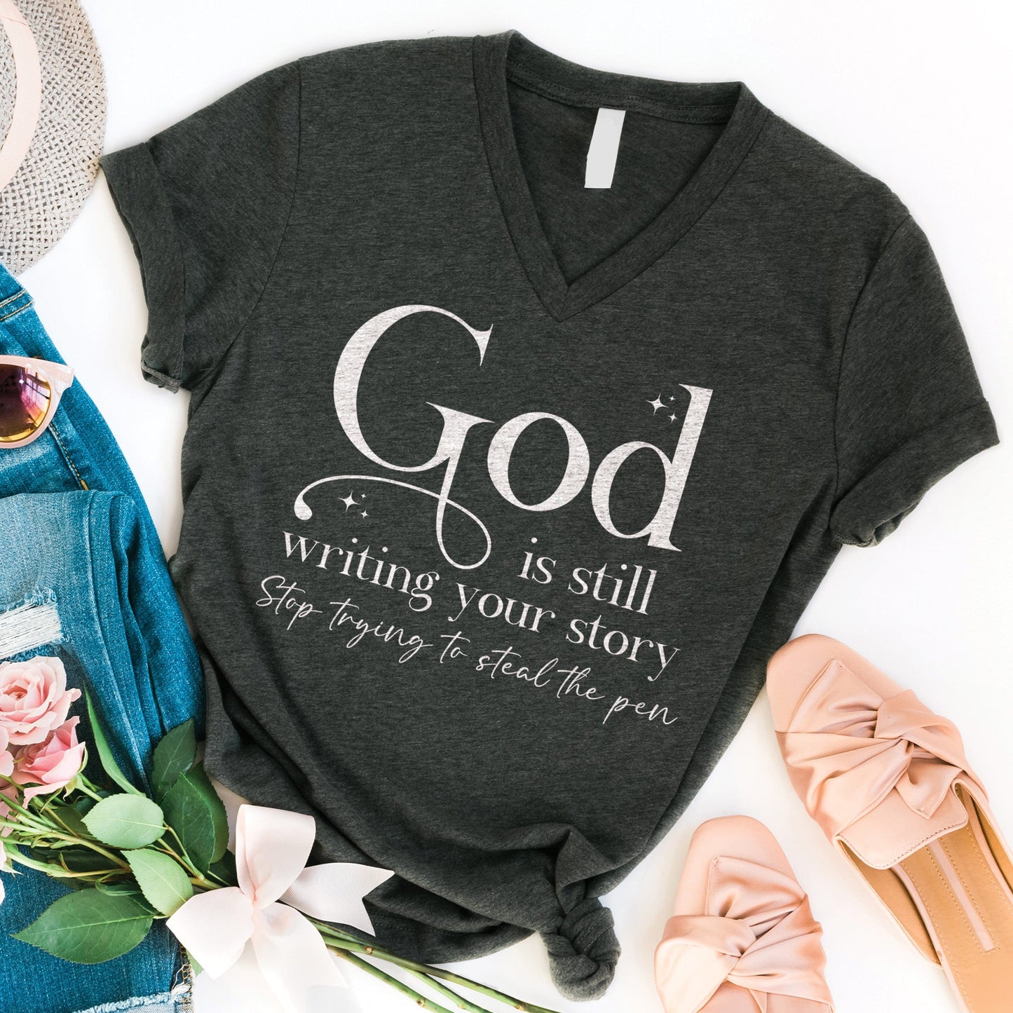 God is Writing Your Story V-Neck