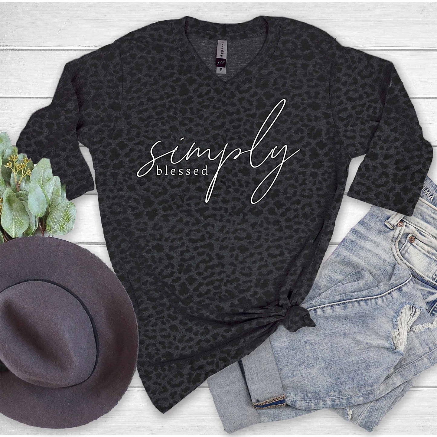 Simply Blessed 3/4 Sleeve V-Neck